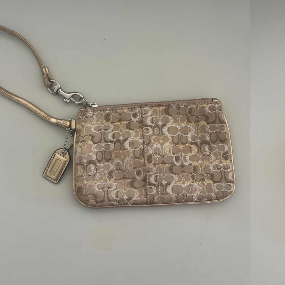 Coach wristlet gold little C